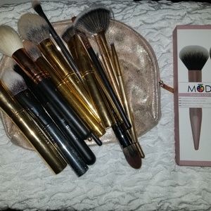 Lot of various makeup brushes